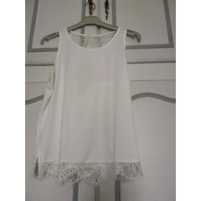 Tee-shirt écru dentelles Pimkie taille XL