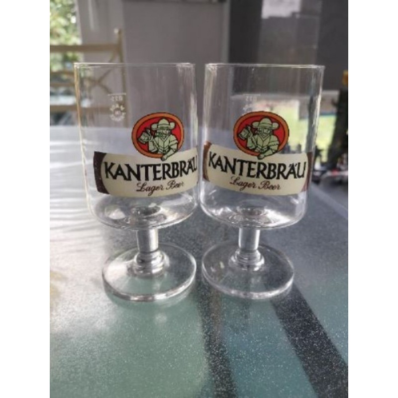 Lot de 2 verres à bière anciens Kanterbrau