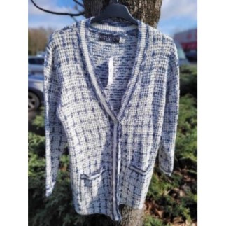 Cardigan primark bleu et blanc taille S 