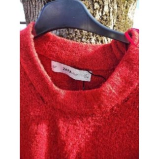 Pull en maille rouge ZARA oversize taille M