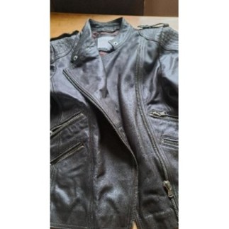 Veste cuir marron 