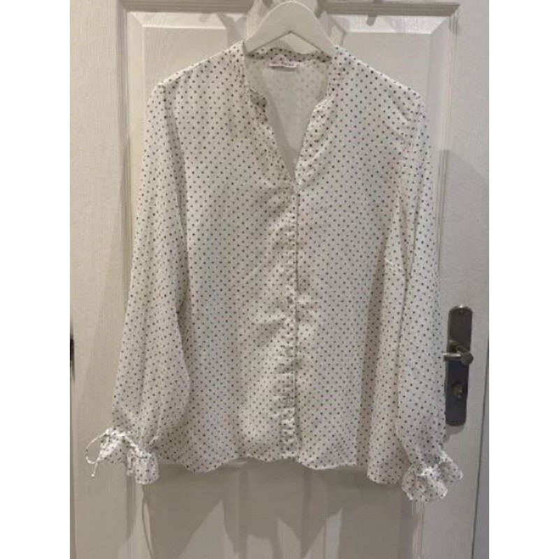 Chemisier écru à petits pois Anne Weyburn T44