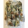 Tunique longue motifs végétation verte T44