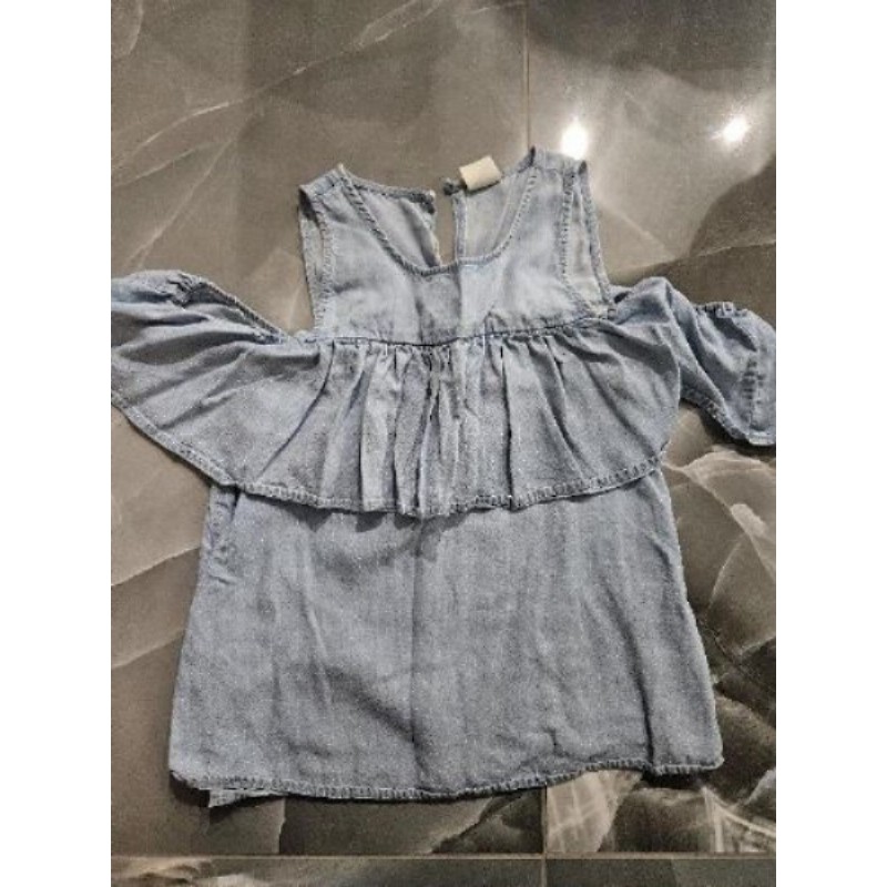blouse fluide zara 13/14 ans bleu jean MC