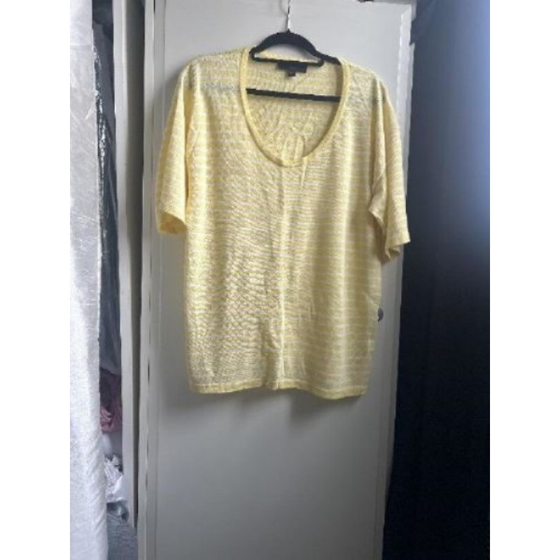Tee shirt jaune et blanc Zara taille L 