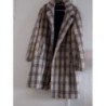 Manteau polaire beige rayé imprimé poch taille 48e