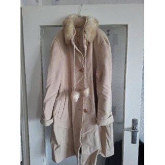 Manteau laine beige cole...