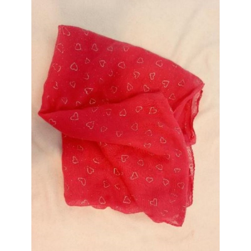 Écharpe fille rose coeur doré 