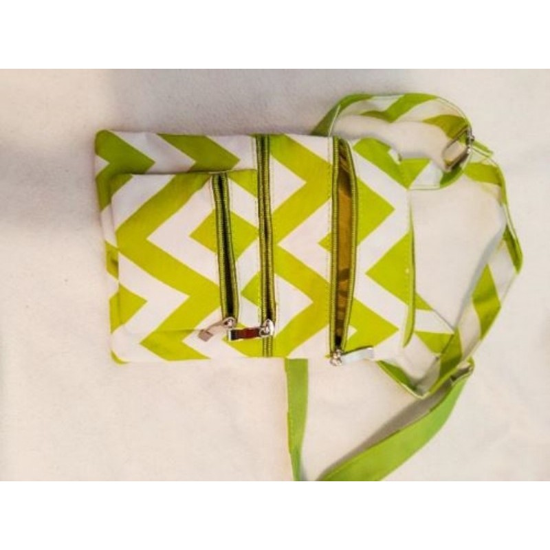 Bandoulière verte 5 poches