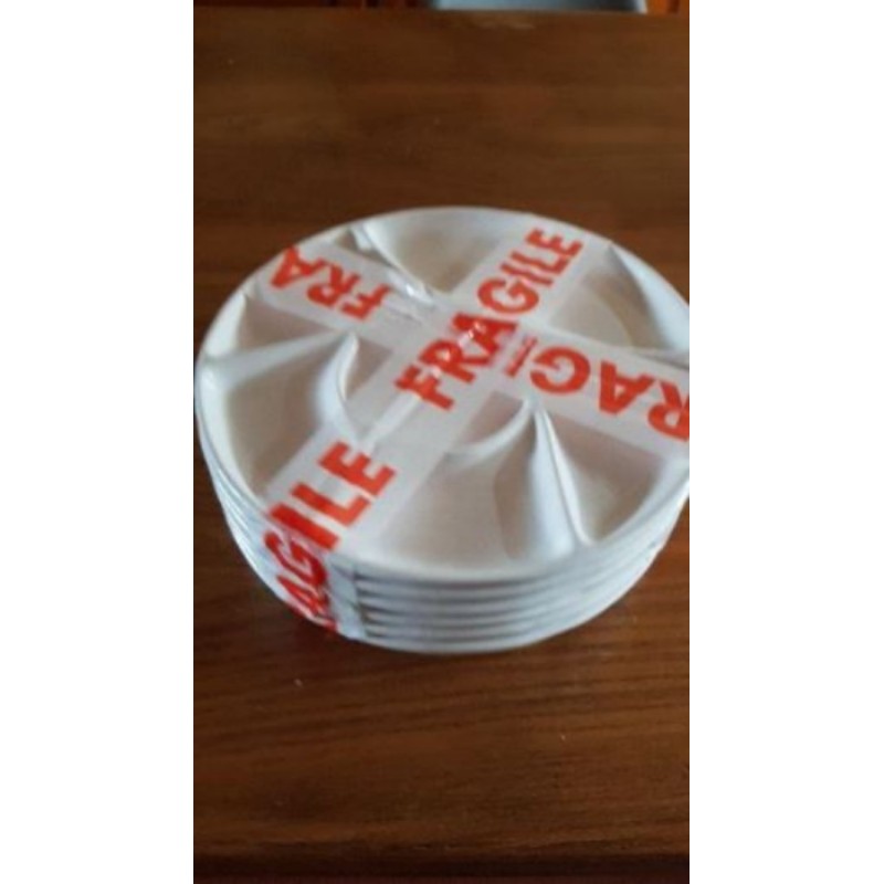 6 Assiettes à fondue blanche 