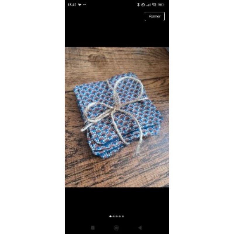 Carré de coton lavable fait main, neuf