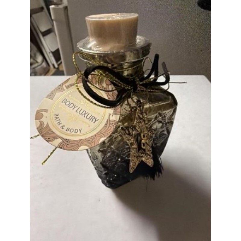 Gel bain/douche flacon noir et doré 240ml - vanille 