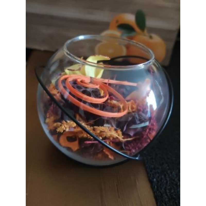 Pot pourri verre et fer 