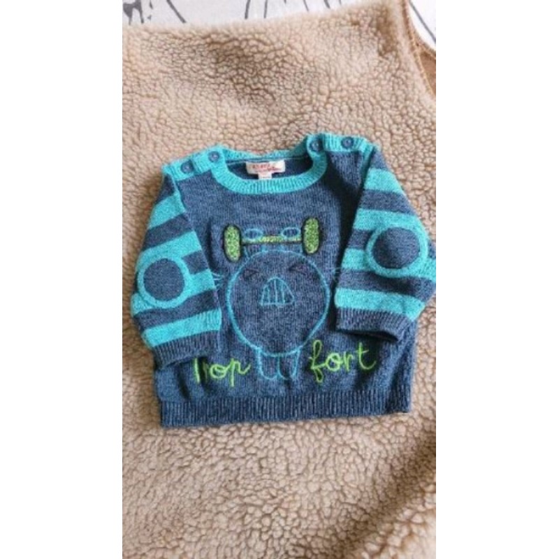 Pull bleu rayé du pareil au même 3 mois