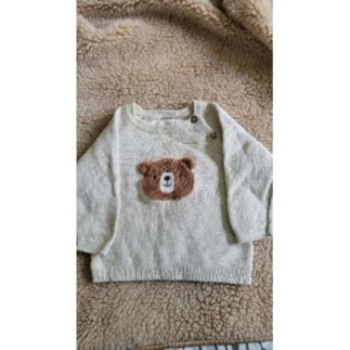 Pull beige ourson C&A 3 mois