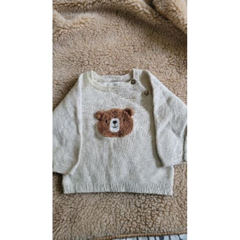 Pull beige ourson C&A 3 mois