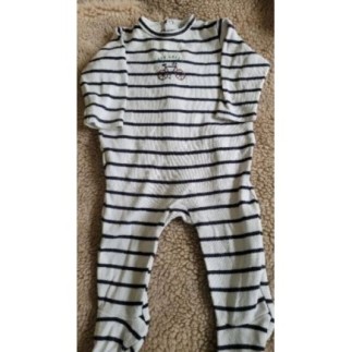 Pyjama bout chou rayé  3 mois