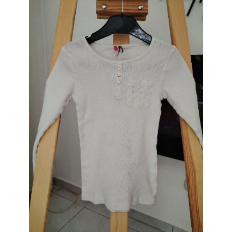 T shirt Manche longue crème fille 8ans (Orchestra)