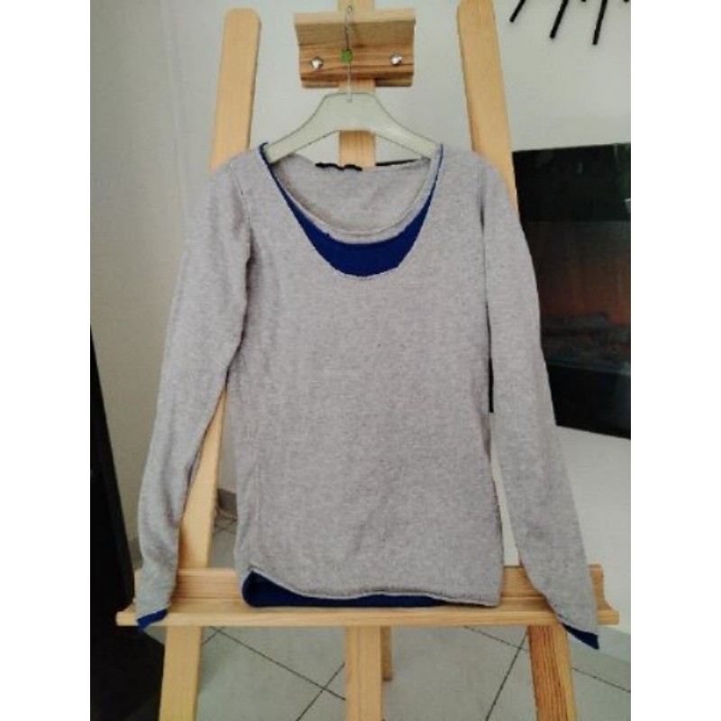 Pull léger gris et bleu T12 ans Teddy Smith 
