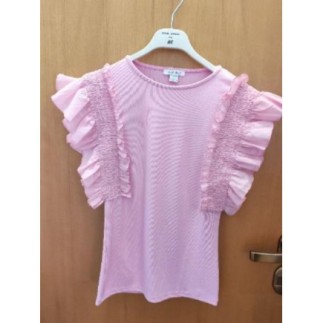 Haut New Yorker rose à frou...