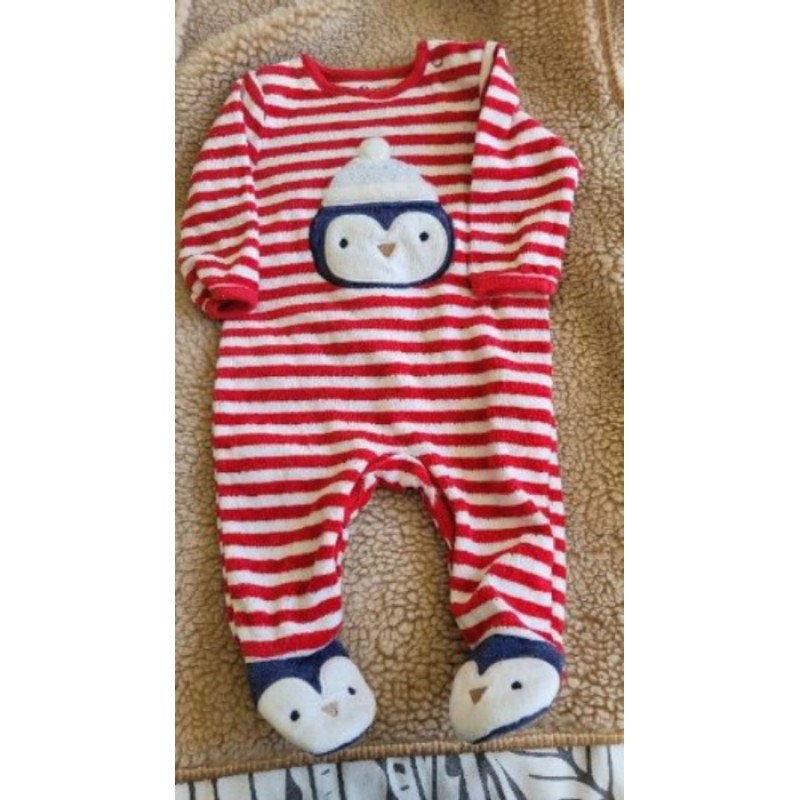 Pyjama rouge rayé C&A 3 mois 