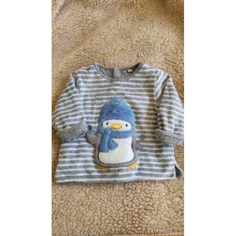 Brassière rayée pingouin 1 mois