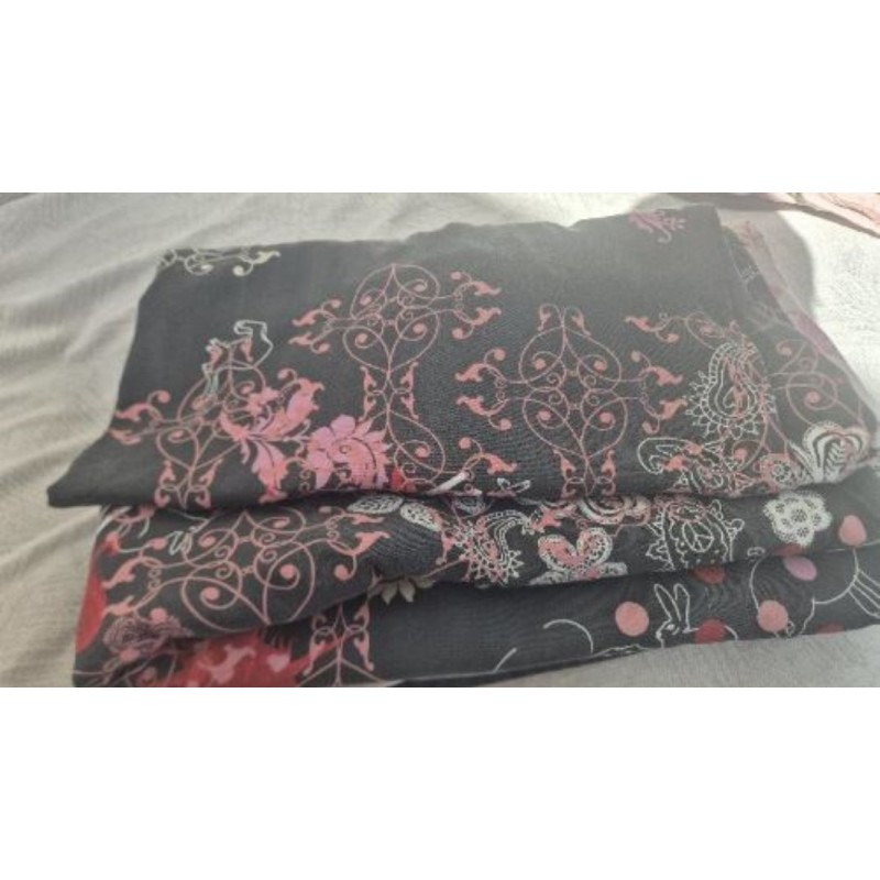 Parure lit 1 place ikea noir et rose