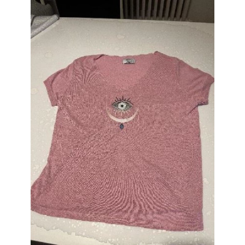 TEE SHIRT ROSE LIN VISCOSE TAILLE L