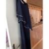 Robe cocktail longue bleue et strass 42