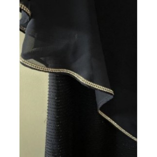 Robe cocktail longue bleue et strass 42