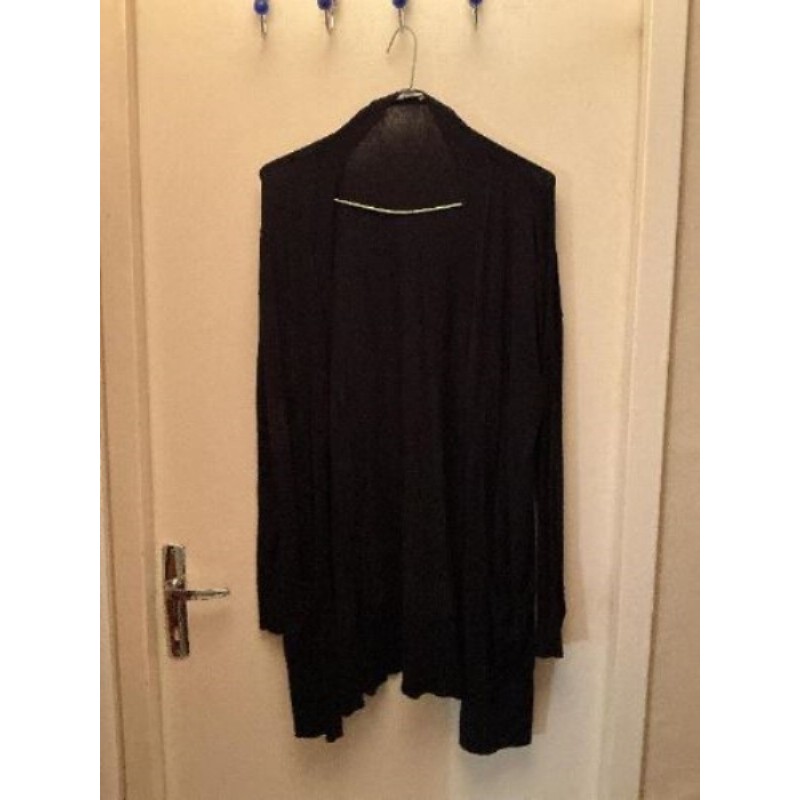 Gilet long noir avec poche T. L