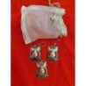Parure HIBOU pendentif + 2 pendant oreilles + pochette 