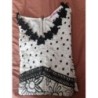 ROBE BLANC/NOIR- DENTELLE-T.L/XL