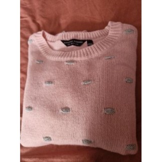 PULL ROSE-MOTIFS ARGENT-T.L