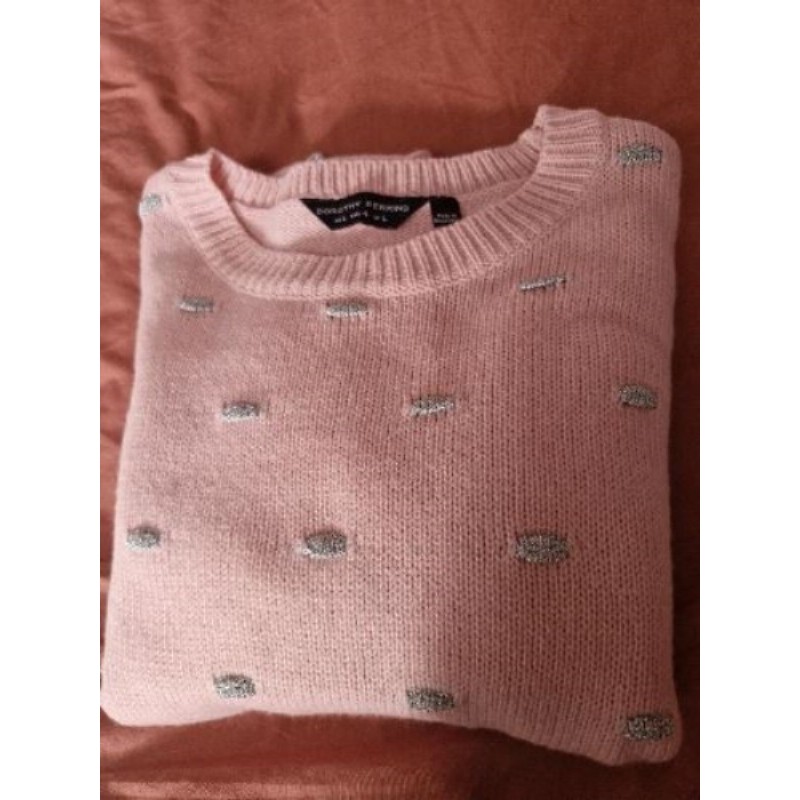 PULL ROSE-MOTIFS ARGENT-T.L