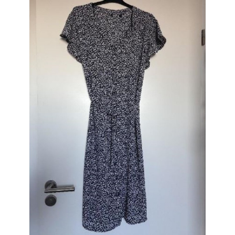 Robe fluide imprimée noir et blanc 44