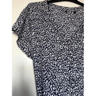 Robe fluide imprimée noir et blanc 44