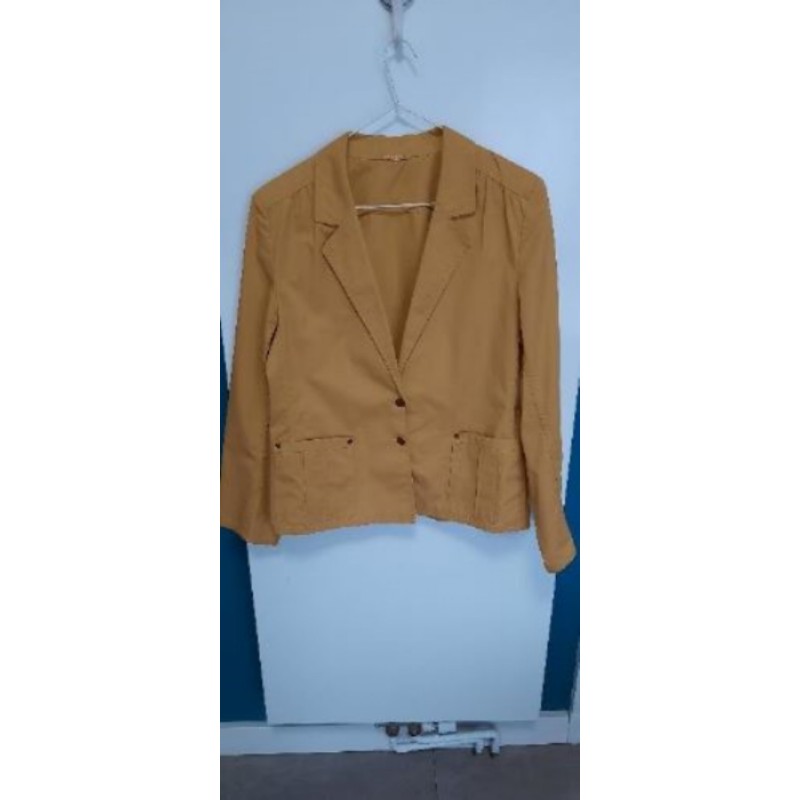 veste courte en toile jaune moutarde FORDAN T38