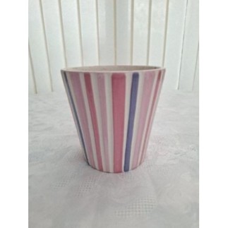 CACHE POT RAYURES ROSES H13