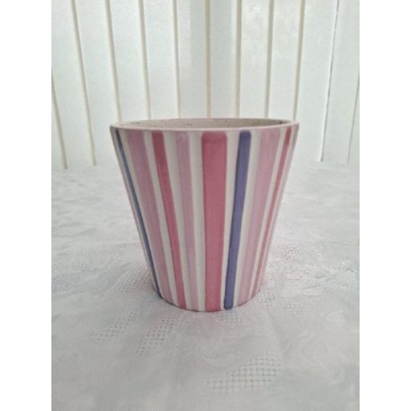 CACHE POT RAYURES ROSES H13