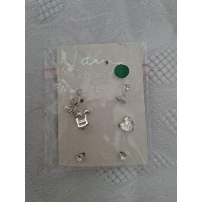 6 BOUCLES OREILLES NOTE MUSIQUE ARGENTÉ 