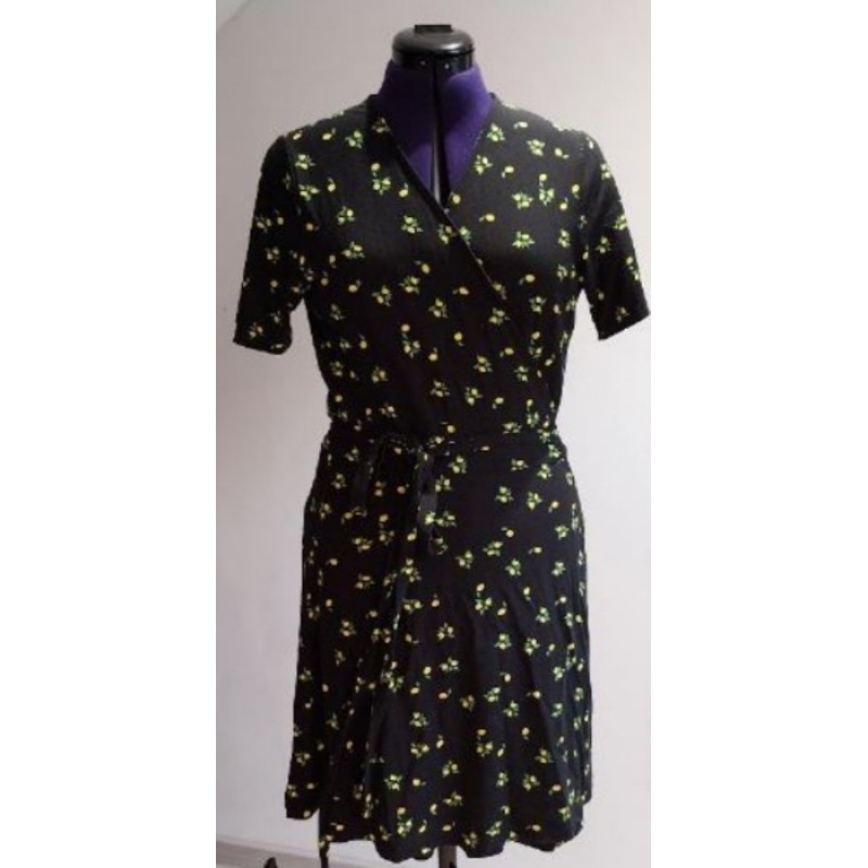 Robe légère portefeuille, noire imprimé citrons LaRedoute TailleL