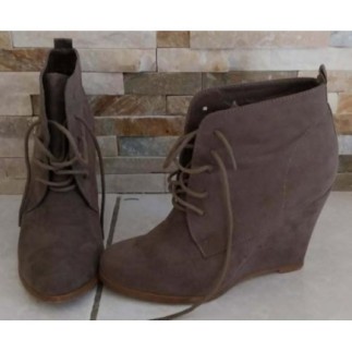 Bottines beige aspect daim...