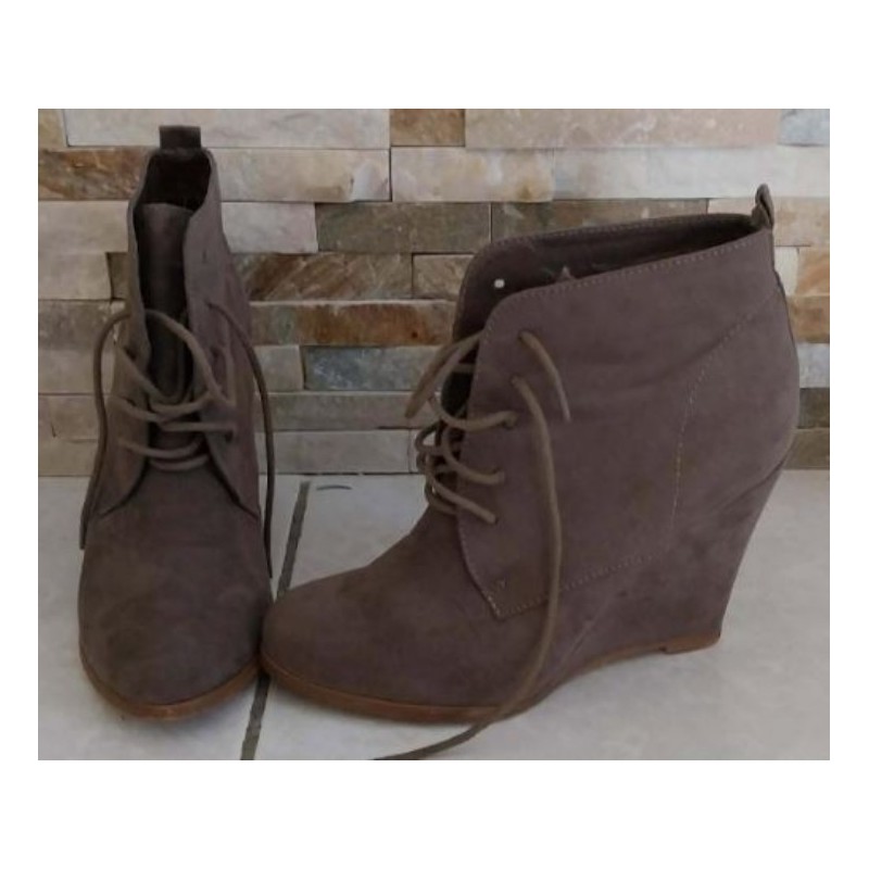 Bottines beige aspect daim RedouteCreation pointure 38 Talon 10cm