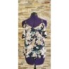 Haut bretelles et manches courtes Bleu marine imprimé fleurs blanc EDJI Taille M