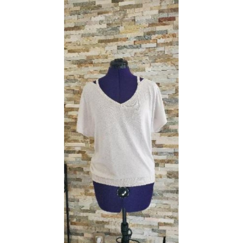 T-shirt doré et pailleté CAMAIEU Taille M