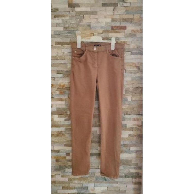 Pantalon slim Marron BREAL Taille haute M