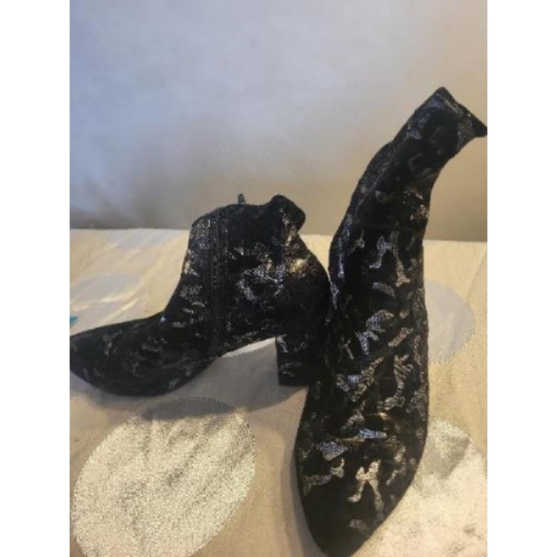 Bottine noir argenté 39