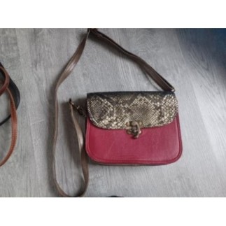 SAC A MAIN CUIRE ROSE ET...