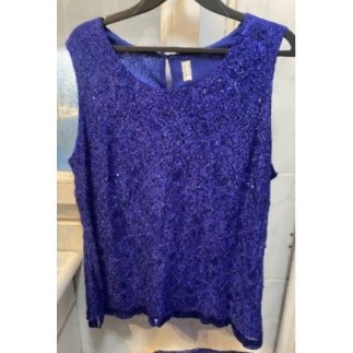 ensemble débardeur+gilet dentelle bleu FEMME T48